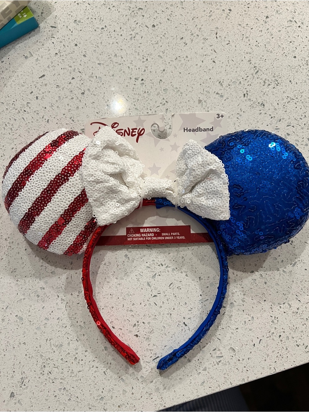 Disney' Patriotic Sequin Minnie Ears Headband - Red, White & Blue